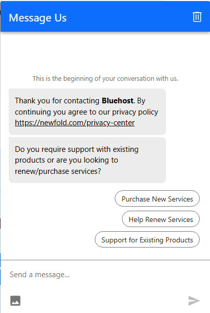 bluehost web hosting live chat